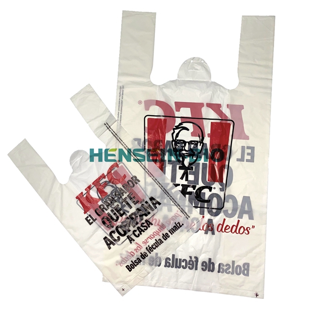 EN13432 biodegradable and compostable shopping checkout bag