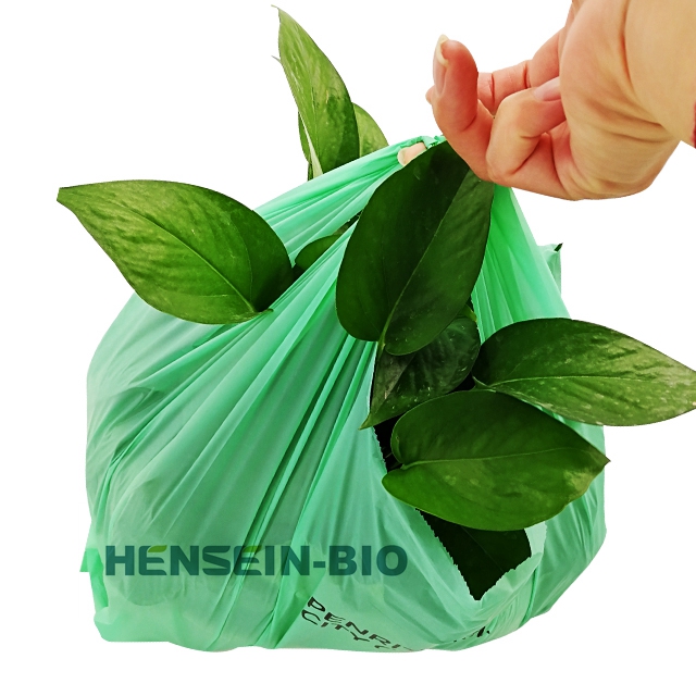 EN13432 custom printed logo compostable biodegradable singlet plastic carry bag corn starch